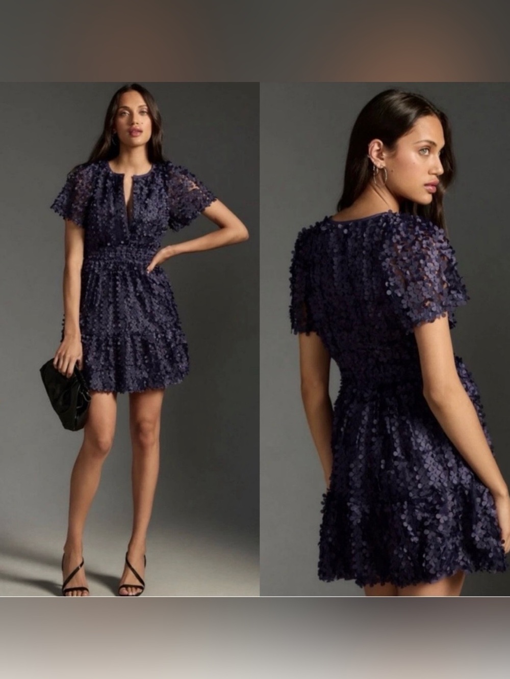Anthropologie Somerset 3D Floral Applique
Dress Size Medium Petite 🍂🍁🍂